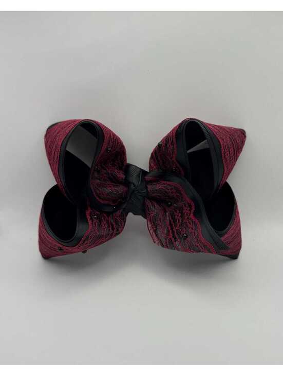 Other - Burgundy and black boutique, lace hair bow